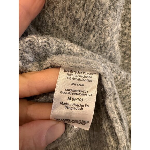 NWT Free Assembly Heather Gray Embroidered Flower Balloon Sleeve Sweater Size M - Picture 6 of 8